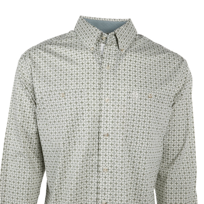 Wrangler Mens George Strait Tan Print Long Sleeve Button Down Shirt
