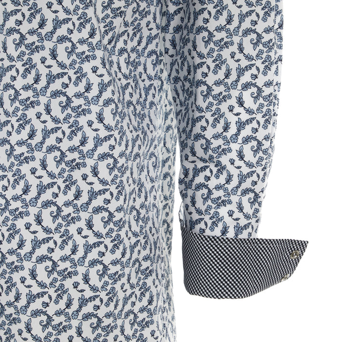 Wrangler Mens George Strait Blue Floral Long Sleeve Snap Shirt