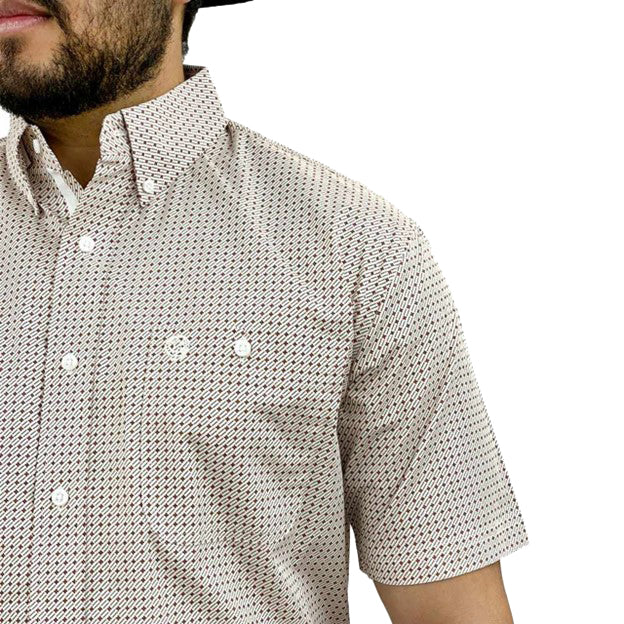 Wrangler Mens George Strait White Print Long Sleeve Shirt