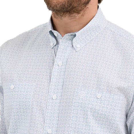 Wrangler Men's George Strait White Print Shirt