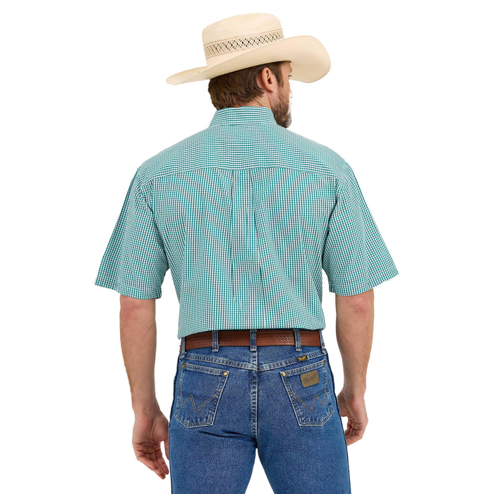 Wrangler Men's George Strait Turquoise Plaid Shirt