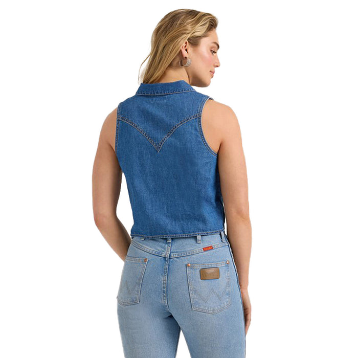 Wrangler Womens Denim Tie Front Top