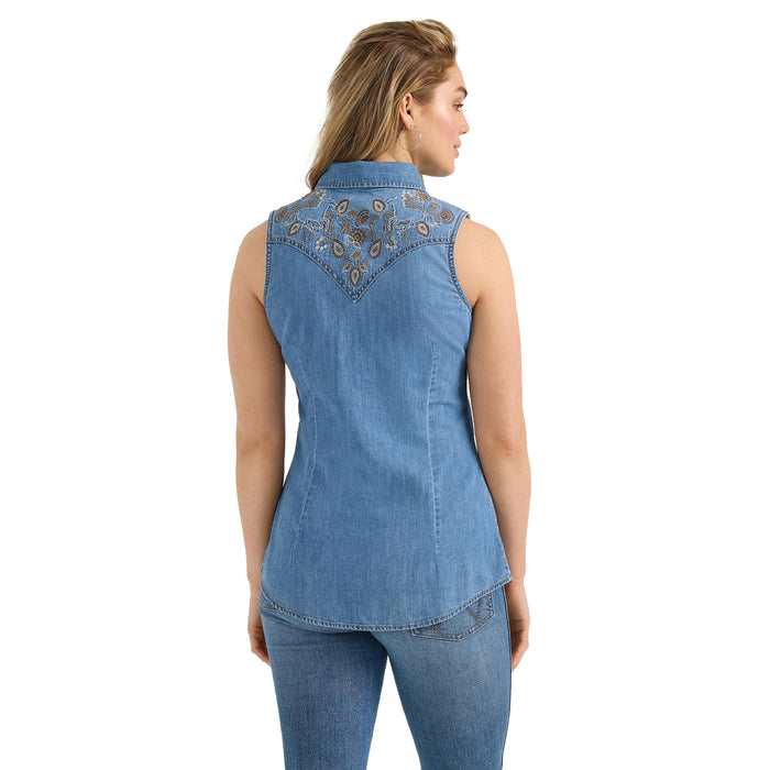 Wrangler Womens Mid Wash Western Shirt