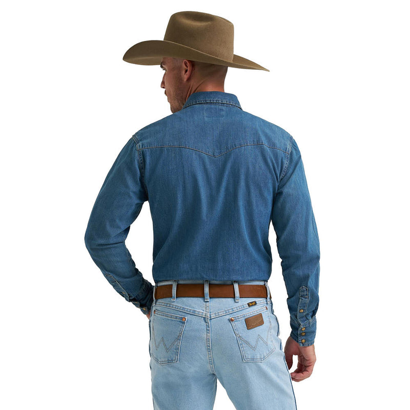 Wrangler Men's Dark Wash Denim Shirt