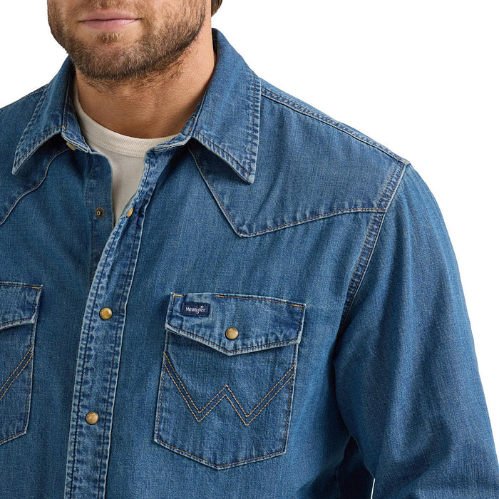 Wrangler Men's Dark Wash Denim Shirt