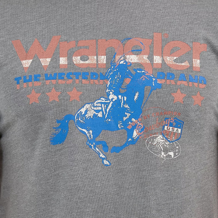 Wrangler Men's Logo Roper Pewter Tee