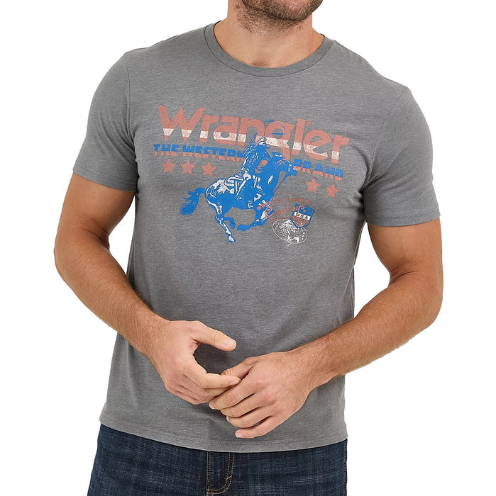 Wrangler Men's Logo Roper Pewter Tee