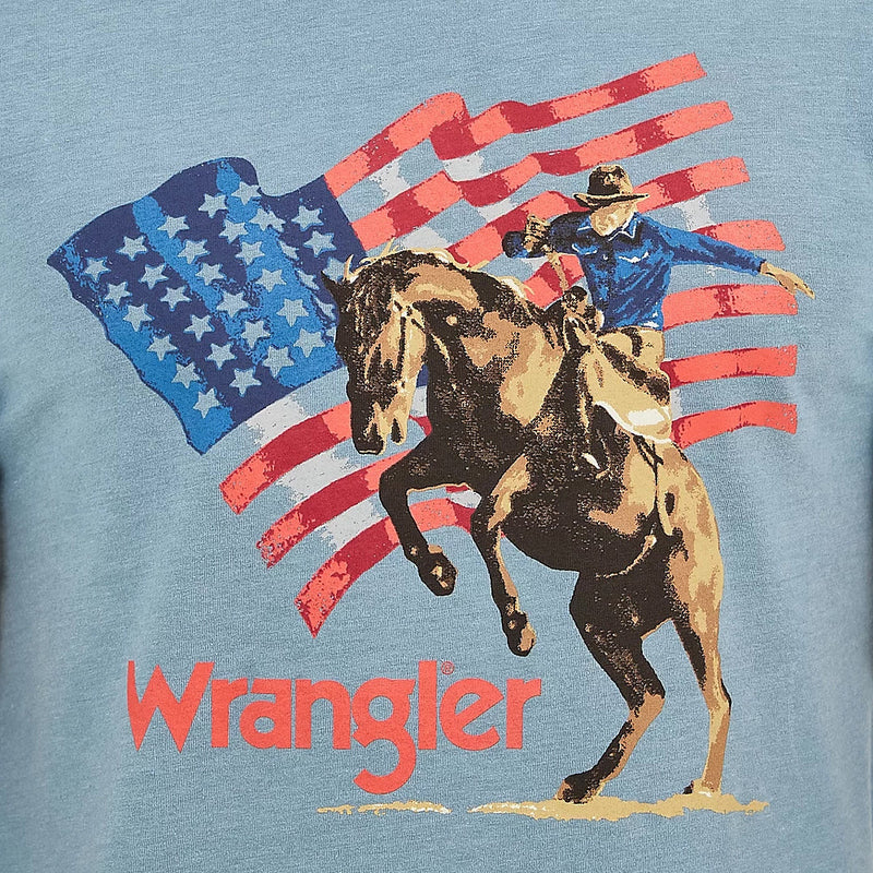 Wrangler Men's Flag with Cowboy Tee