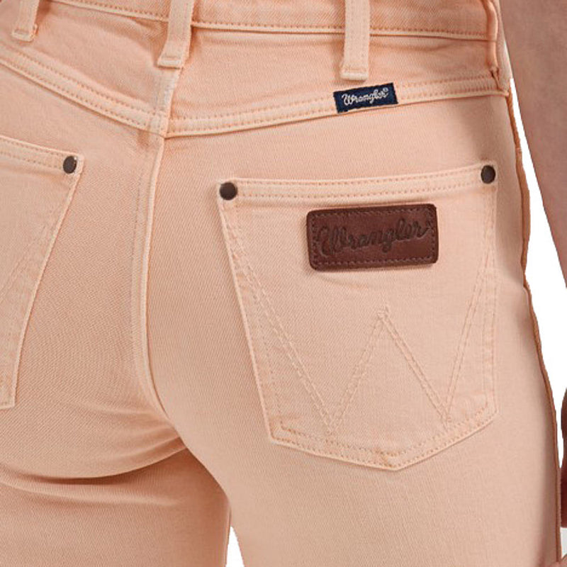 Wrangler Womens Bailey High Rise Peach Bootcut Jeans