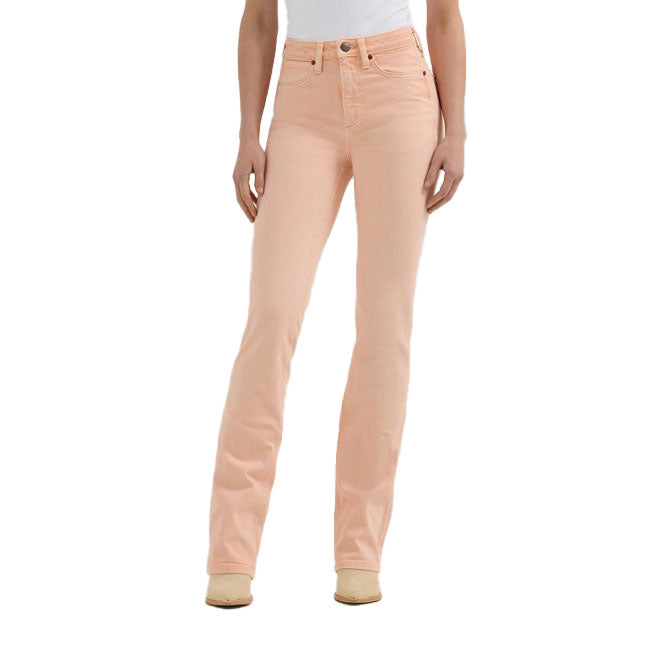 Wrangler Womens Bailey High Rise Peach Bootcut Jeans