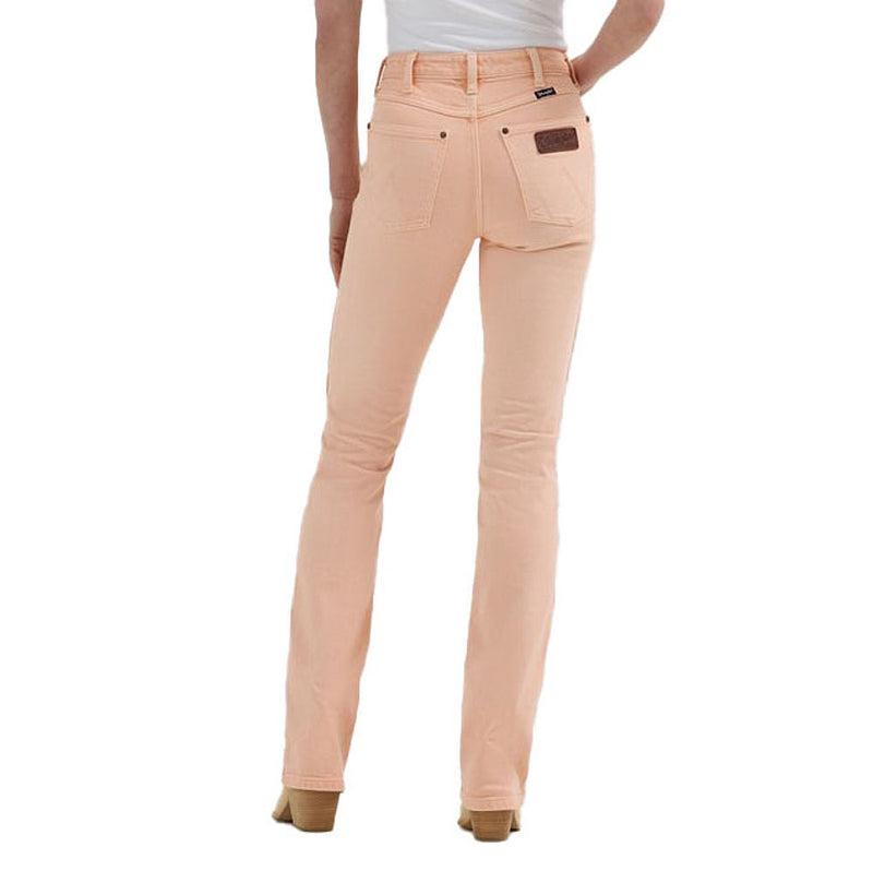 Wrangler Womens Bailey High Rise Peach Bootcut Jeans