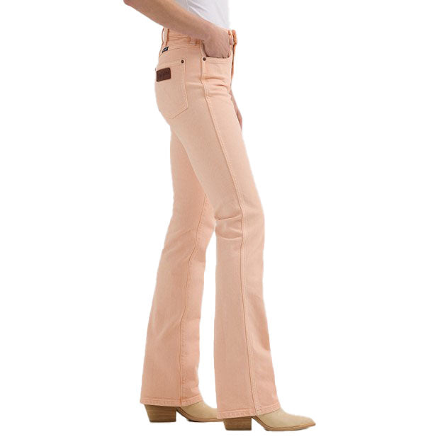 Wrangler Womens Bailey High Rise Peach Bootcut Jeans