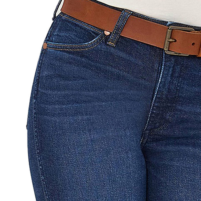 Wrangler Modern Womens Weathered Rinse Flare Jean
