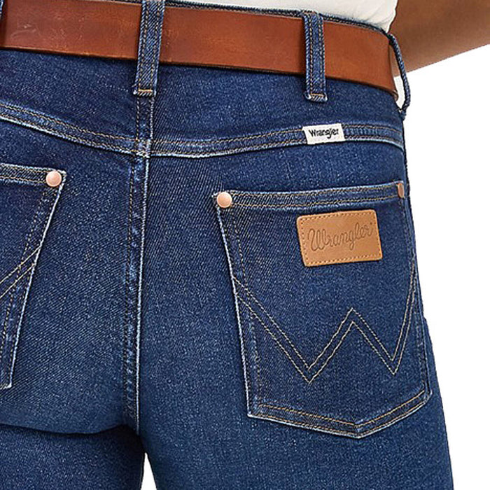 Wrangler Modern Womens Weathered Rinse Flare Jean