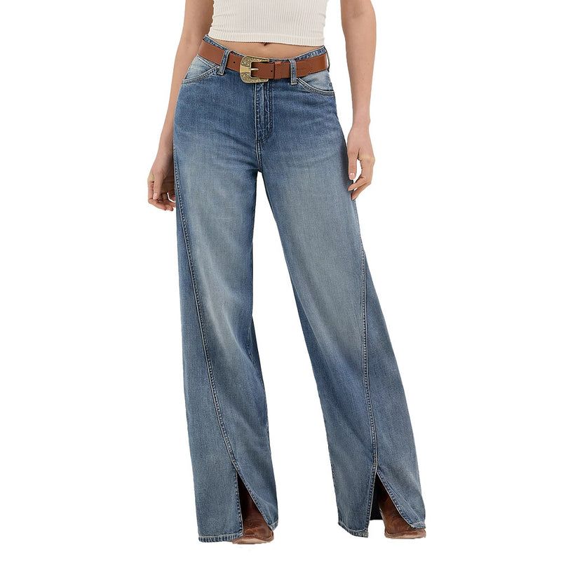 Wrangler Women's Green Wash Spat Loose Jeans