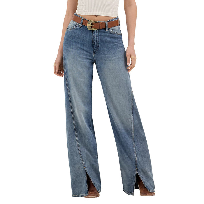 Wrangler Women's Green Wash Spat Loose Jeans