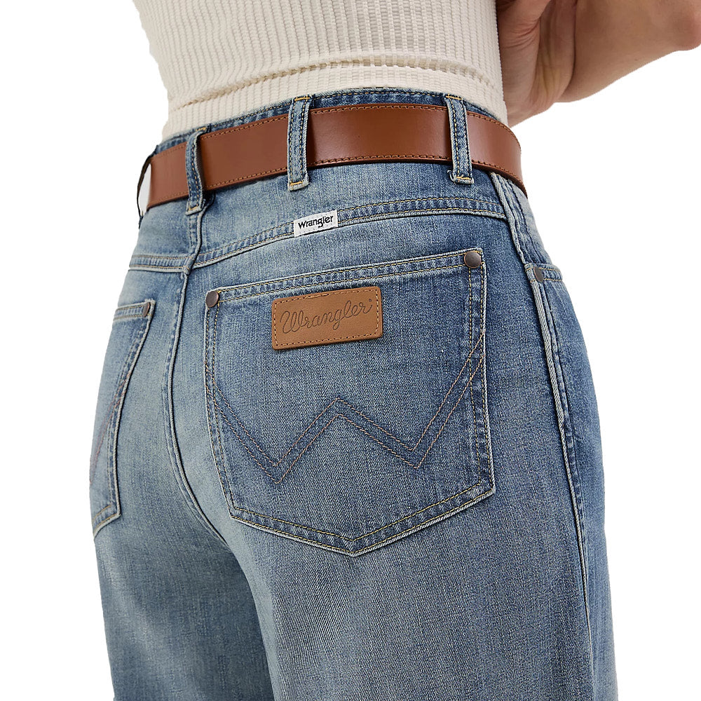 Wrangler Women's Green Wash Spat Loose Jeans