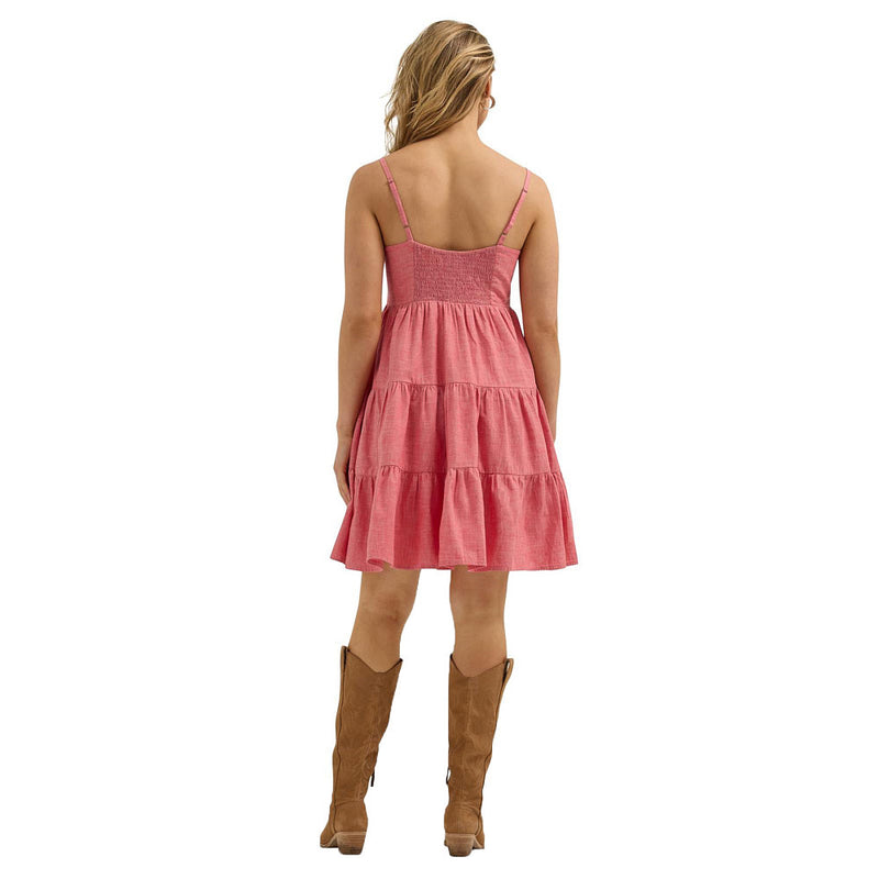 Wrangler Womens Red Tiered Mini Dress