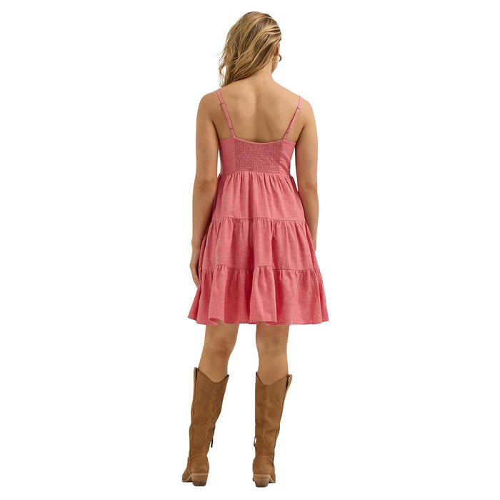 Wrangler Womens Red Tiered Mini Dress