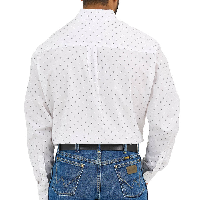 Wrangler Men's George Strait White Printed Shirt