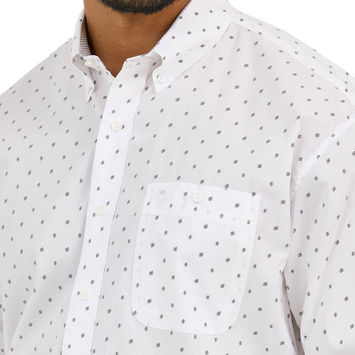 Wrangler Men's George Strait White Printed Shirt