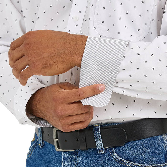 Wrangler Men's George Strait White Printed Shirt