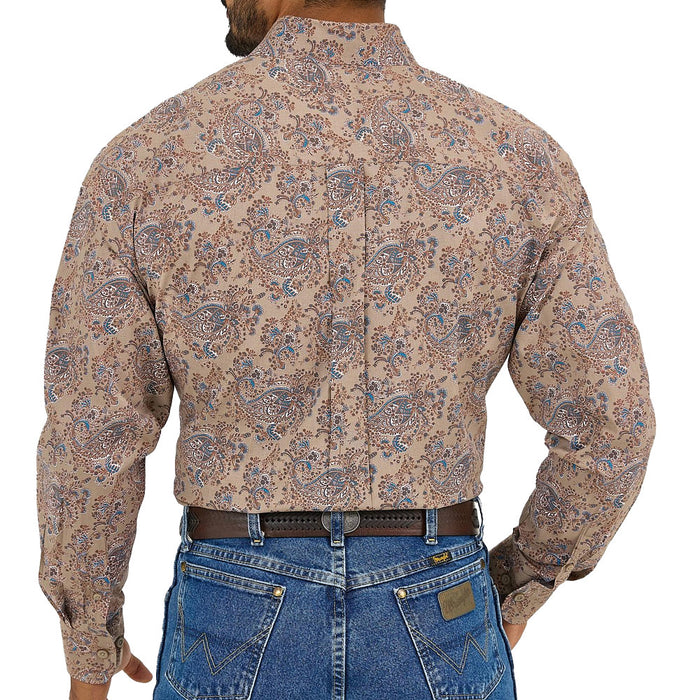 Wrangler Men's George Strait Brown Paisley Shirt