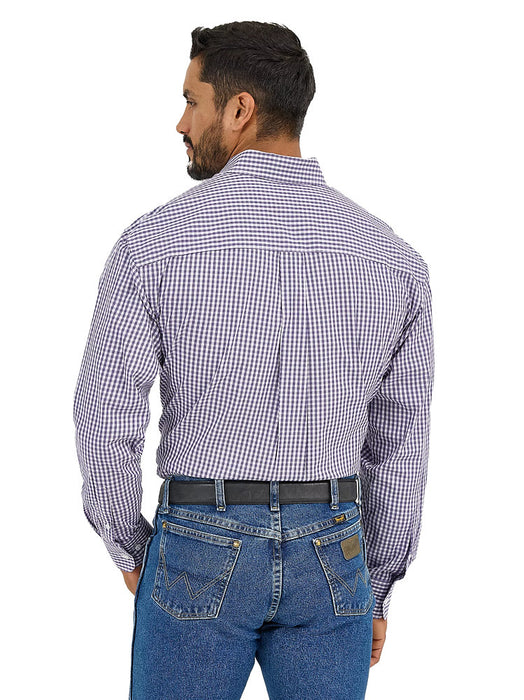 Wrangler Men's Plaid George Strait Purple Shirt