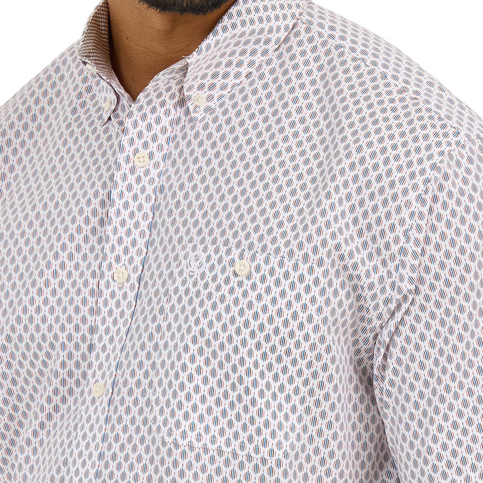Wrangler Men's George Strait White and Brown Shirt
