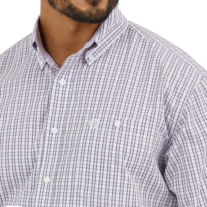 Wrangler Men's George Strait Purple Plaid Shirt