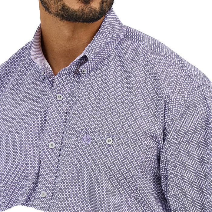 Wrangler Men's George Strait Purple Short Sleeve Shirt