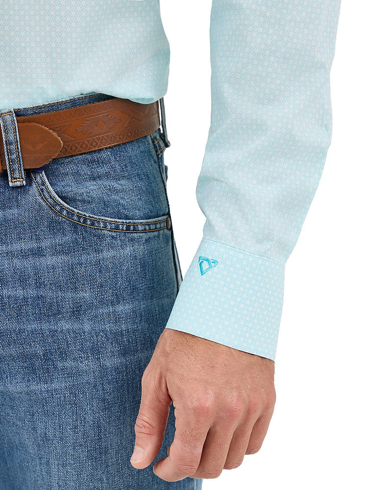 Wrangler Men's Cody Johnson Aqua Shirt