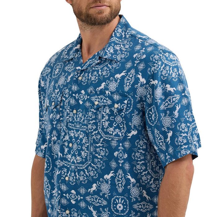 Wrangler Men's Blue Coconut Cowboy Shirt