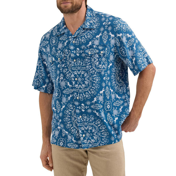 Wrangler Men's Blue Coconut Cowboy Shirt