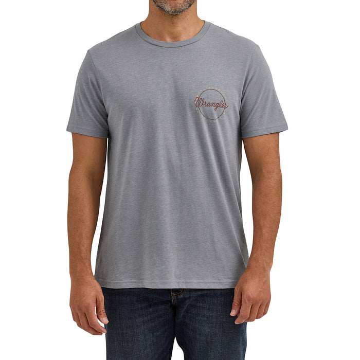 Wrangler Men's Bucking Horse Monument Grey Tee Shirt