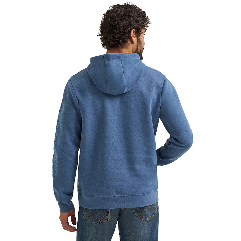 Wrangler Men's Blue Sleeve Logo Hoodie