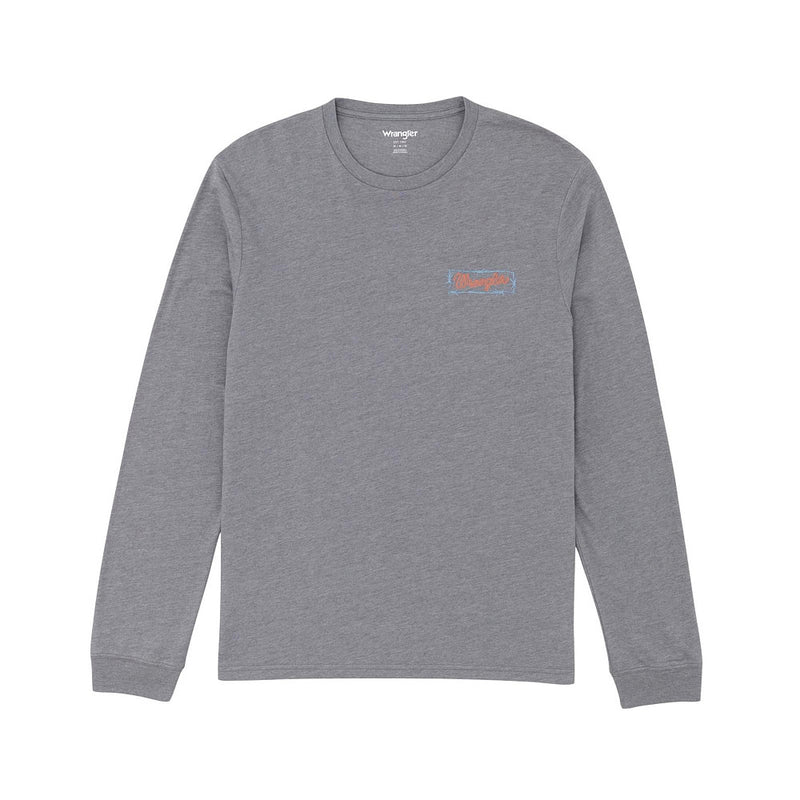 Wrangler Men's Graphite American Original Long Sleeve Tee