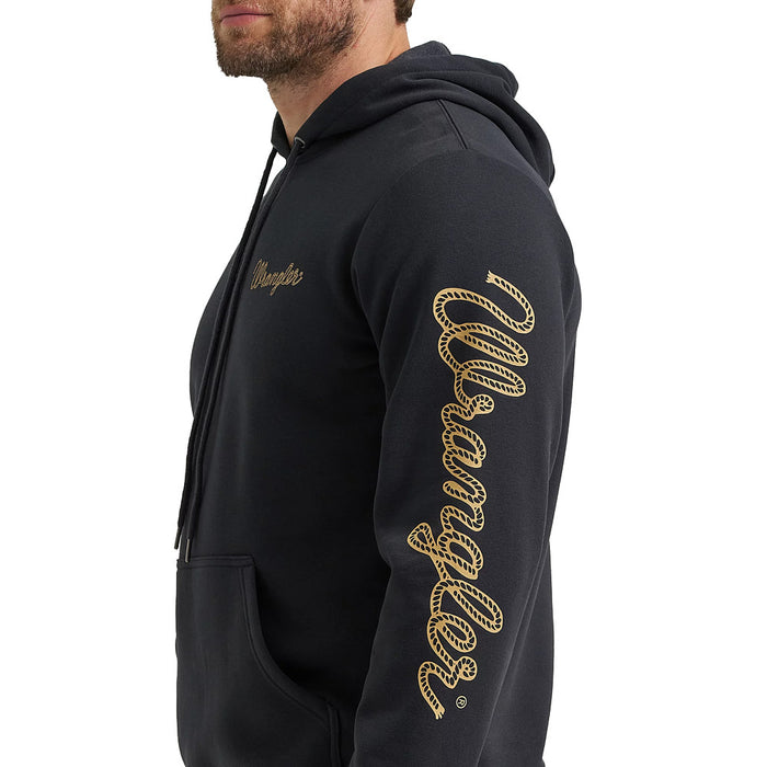 Wrangler Men's Black Sleeve Logo Hoodie