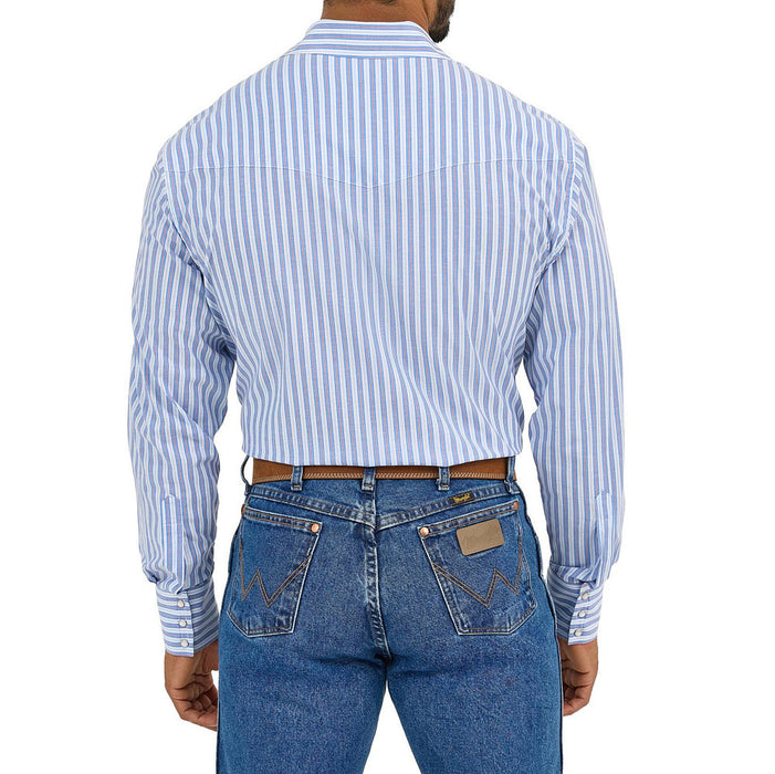 Wrangler Mens Blue/Red Wrinkle Resist Shirt