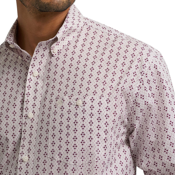 Wrangler Men's Sangria Print Classic Shirt