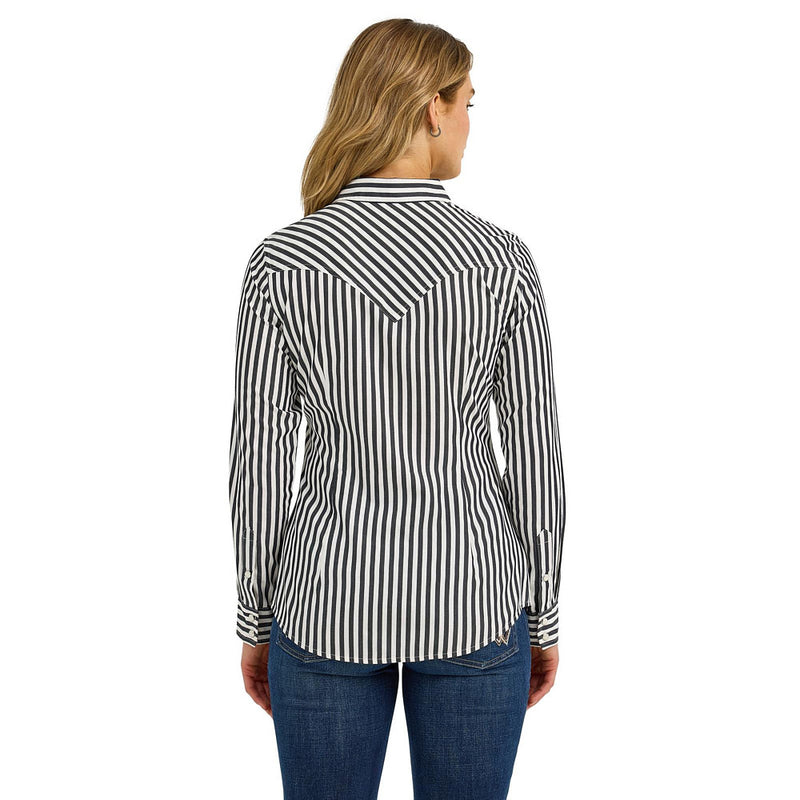 Wrangler Women's Black Stripe Dress Snap Shirt