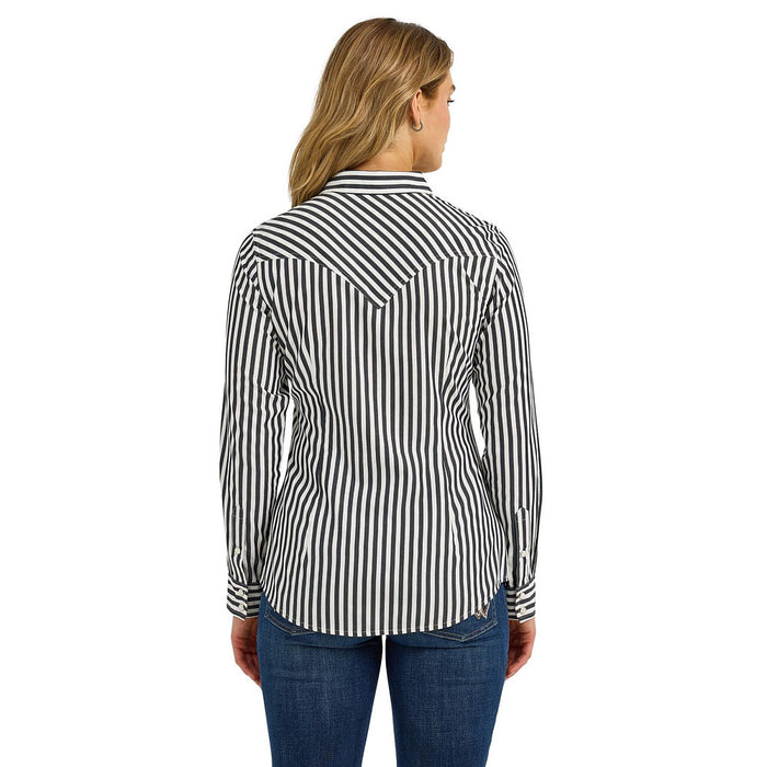 Wrangler Women's Black Stripe Dress Snap Shirt