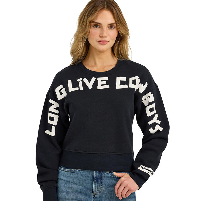 Wrangler Women's Long Live Cowboys Black Sweatshirt