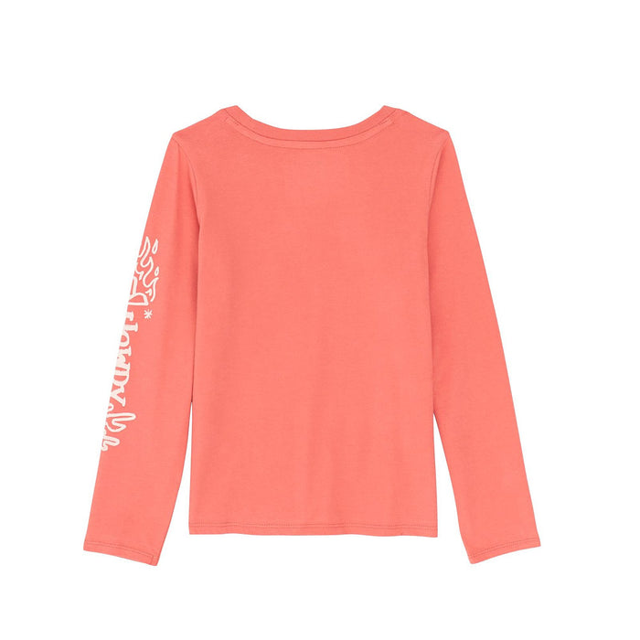 Wrangler Girl's Coral Long Sleeve Print Tee Shirt