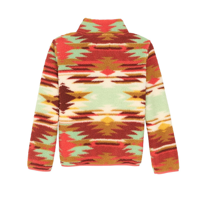 Wrangler Girl's Blue and Green Sherpa Pullover
