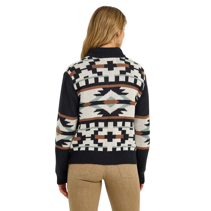 Wrangler Women's Punchy Print Bomber Sweater