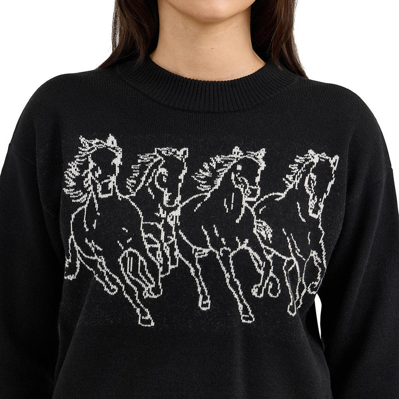 Wrangler Women's Black Sweater Crewneck
