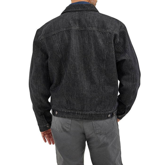 Wrangler Men's Washed Black Blanket Lined Denim Jacket