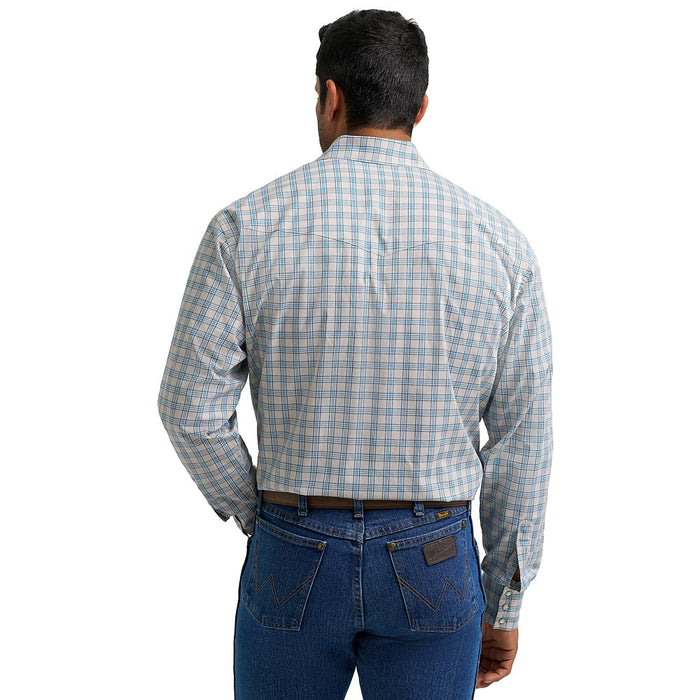 Wrangler Men's Tan Plaid Wrinkle Resist Shirt