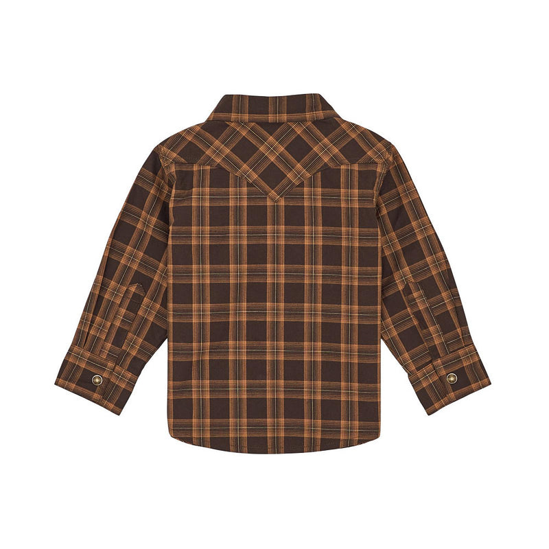 Wrangler Infant Retro Brown Plaid Shirt